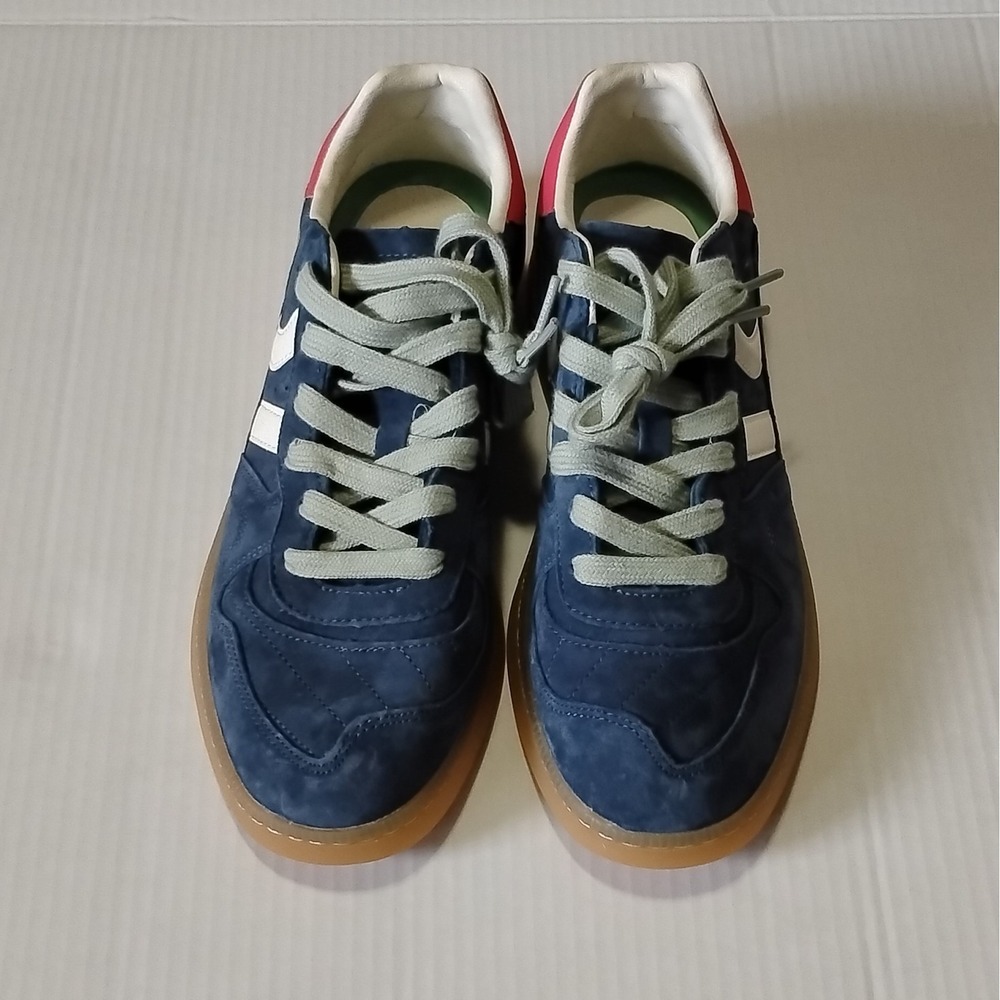 Coolway Goal Retro Suede Sneakers Men's Low Top  Colorblock Blue/White/Red